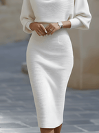 Liora | Elegant Draped Batwing Midi Dress 13