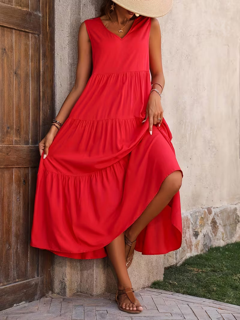 Sofia | Sleeveless Tiered Maxi Dress 1