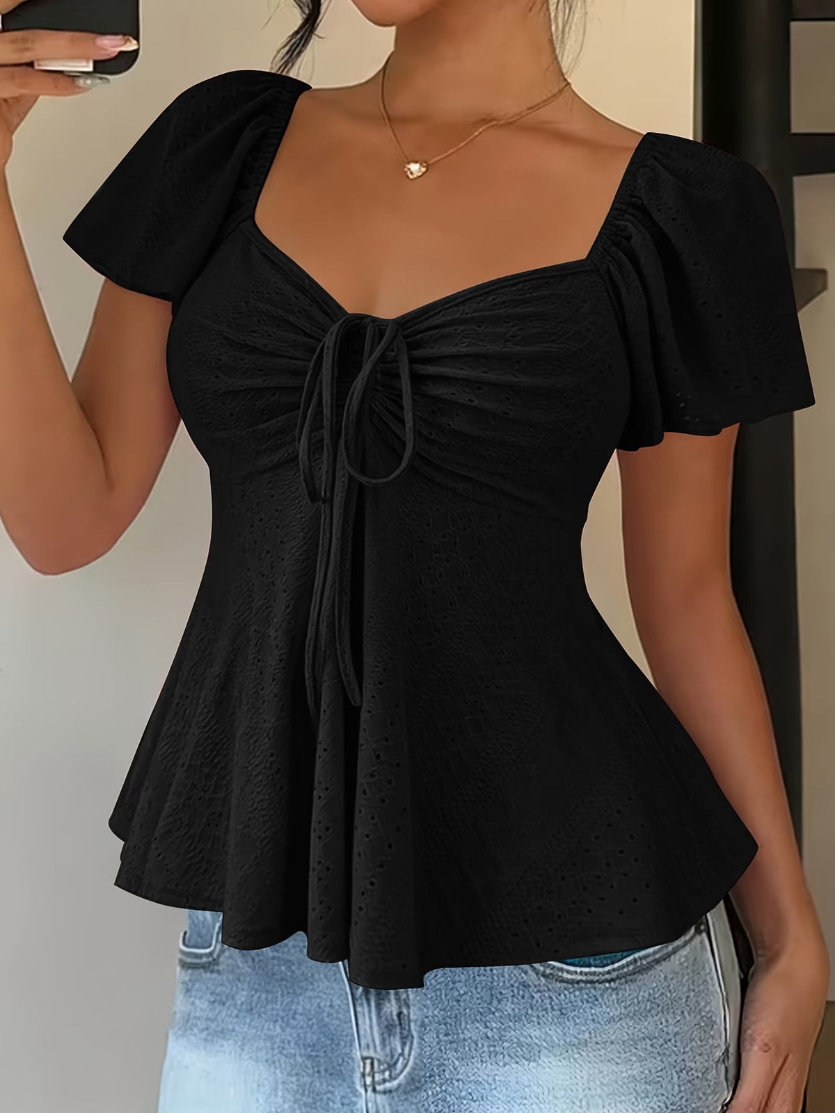 Mariah | Breathable V-Neck Drawstring Top 10