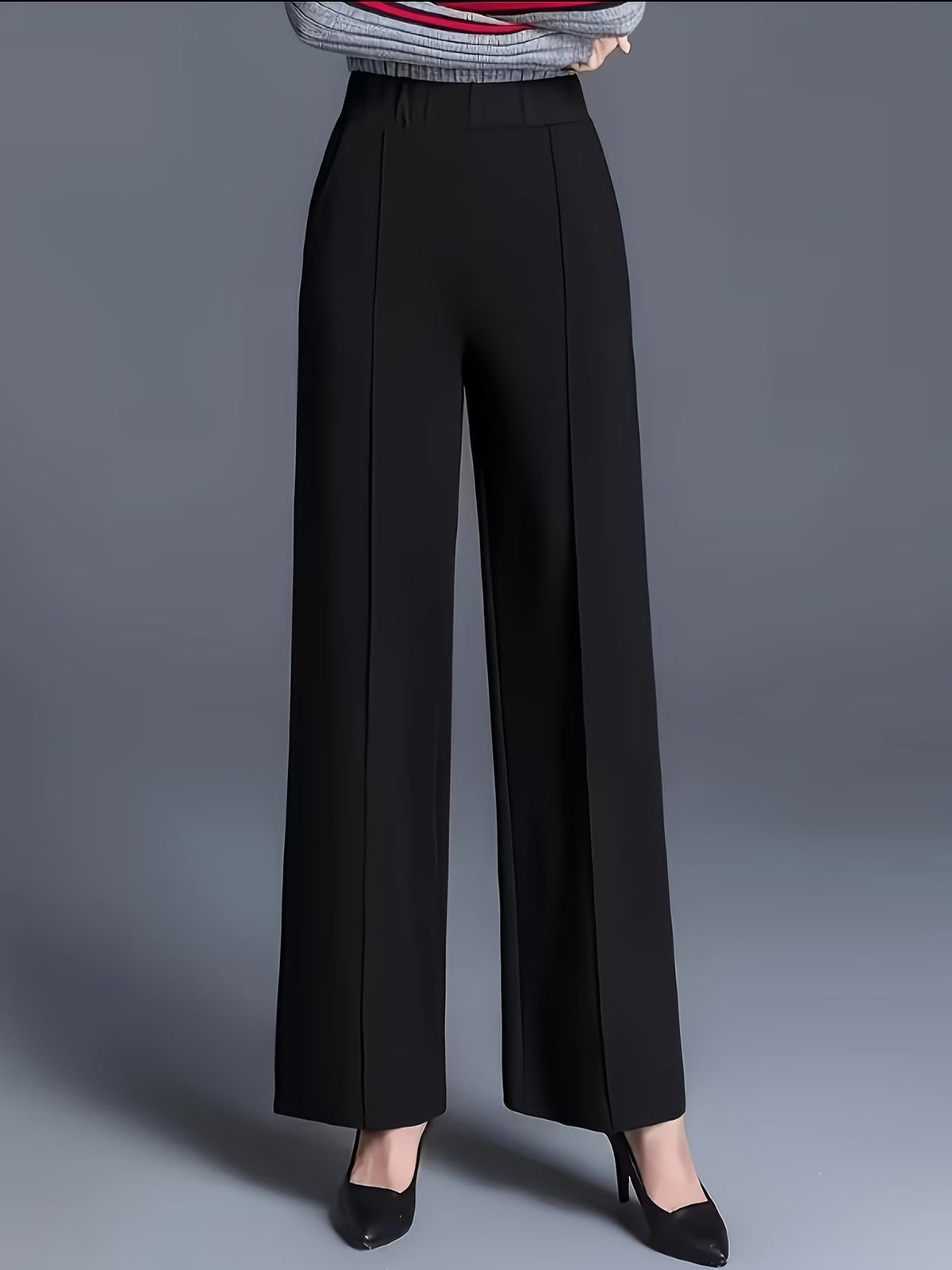 Eviana | Elegant High-Waisted Slant Pocket Pants 1