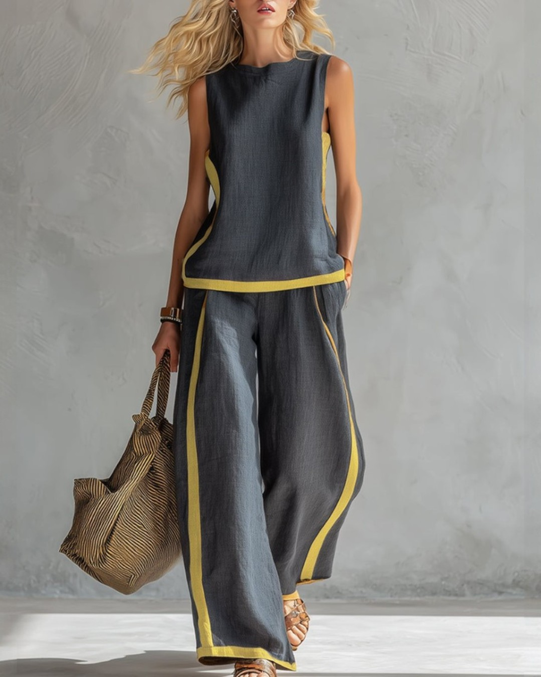 Ivy | Elegant Sleeveless and Wide Pant Set 1