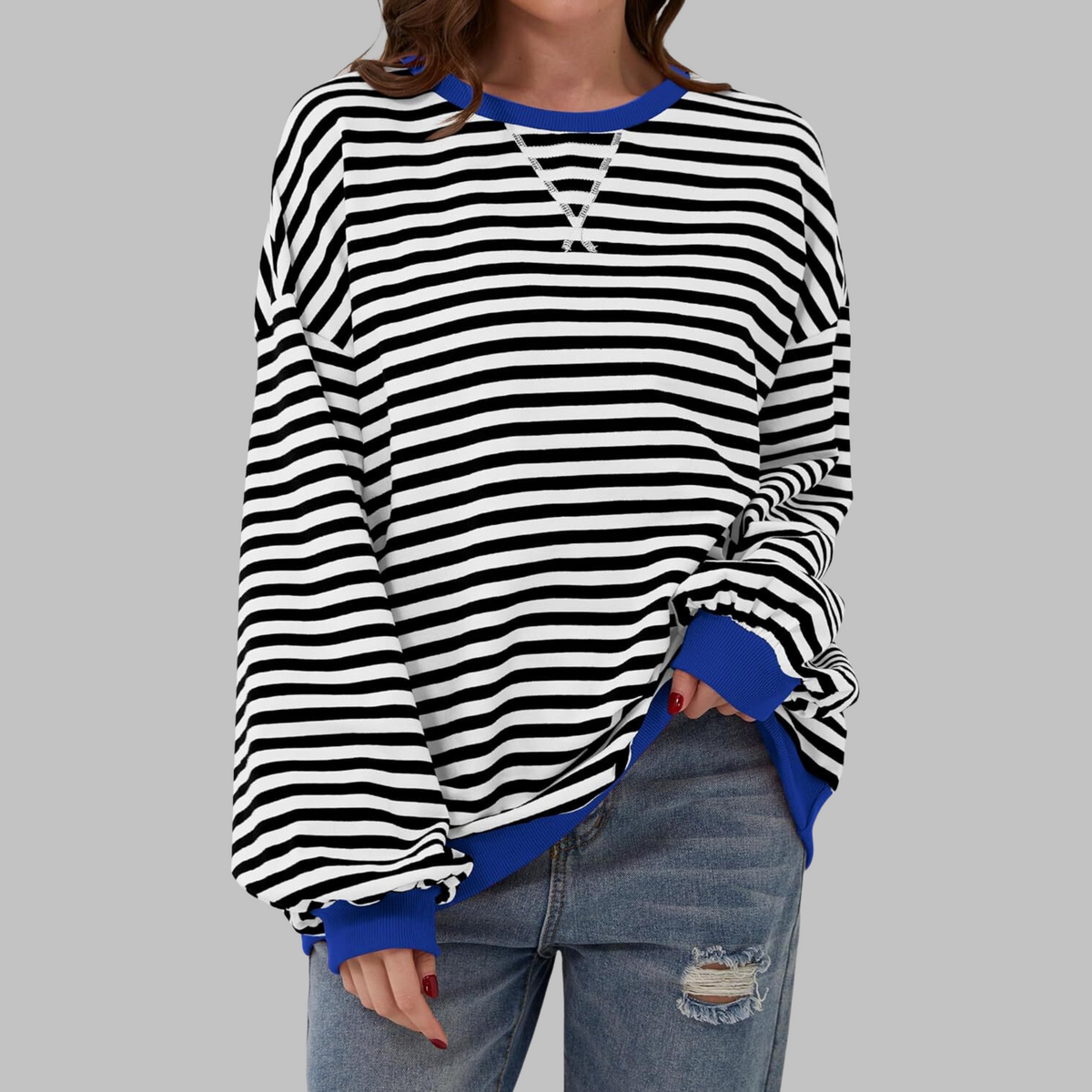 Mireille | Casual Long Sleeve Striped Sweatshirt 4