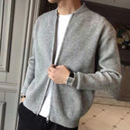 Men's Ribbed Zip-Front Cardigan with Loose Fit 1