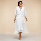 Verenia | Elegant V-Neck Flowy Sleeve Dress 7
