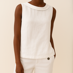 Honora | Casual Sleeveless Roll Collar Top 6
