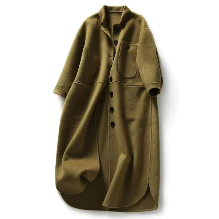 Women's Button-Front Long Jacket with Pockets 5