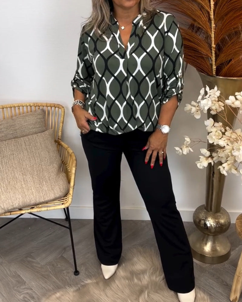 CHRISTABEL | CASUAL LONG-SLEEVE PATTERNED BLOUSE 5
