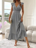 Marcella | Elegant Sleeveless V-Neck Ruffled Dress 3