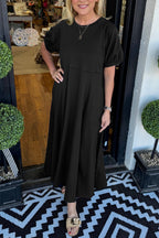 Octavia | Puff Sleeve Round Neck Maxi Dress 3
