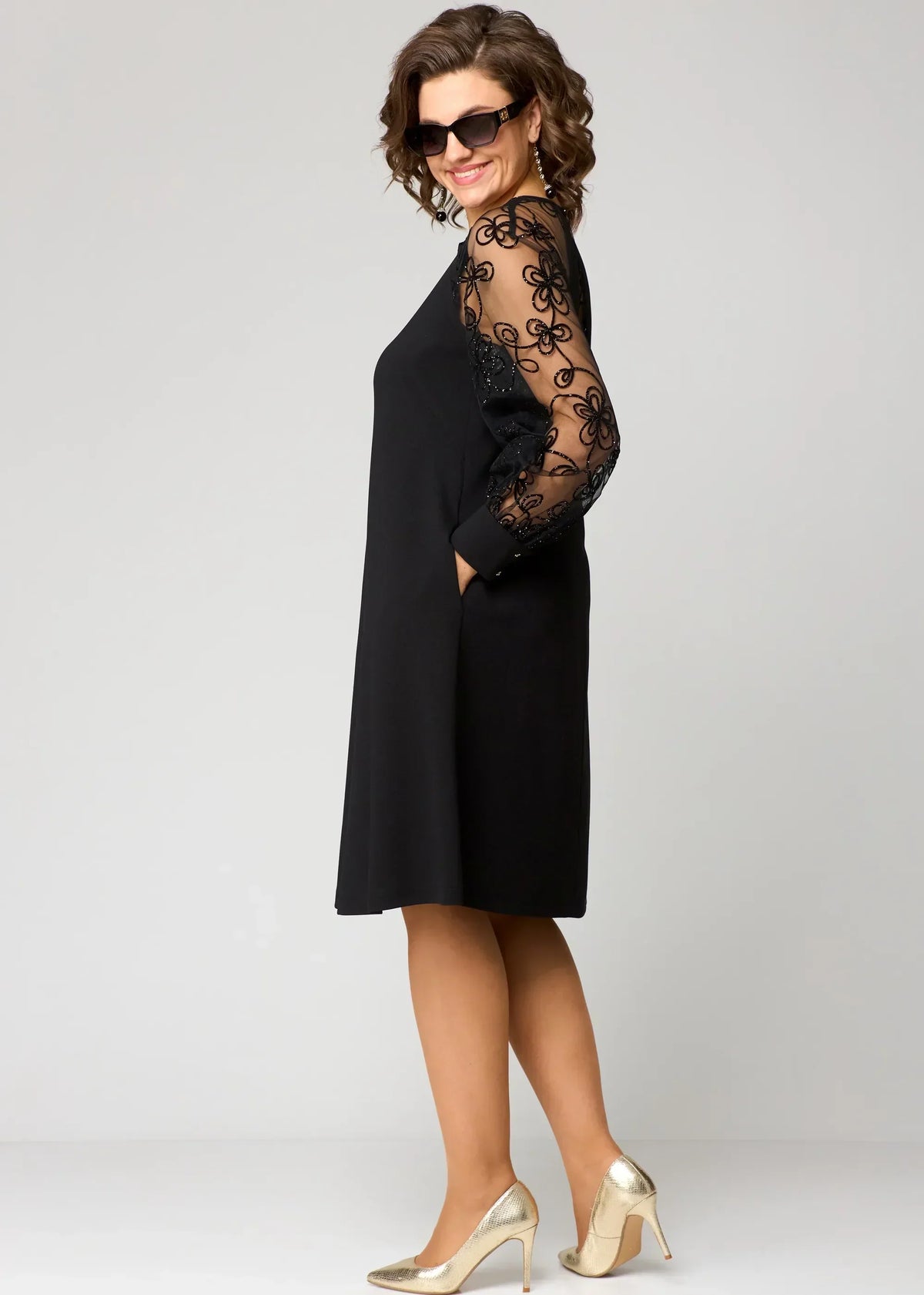Fiona | Elegant Floral Sleeve Lace Dress 5