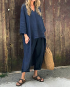 Odette | Elegant Loose V-Neck Set 2