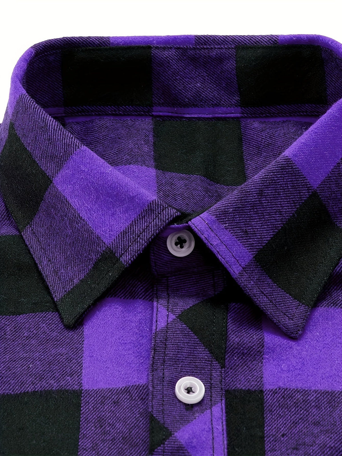 Men's Buffalo Plaid Flannel Shirt Button-Front 27