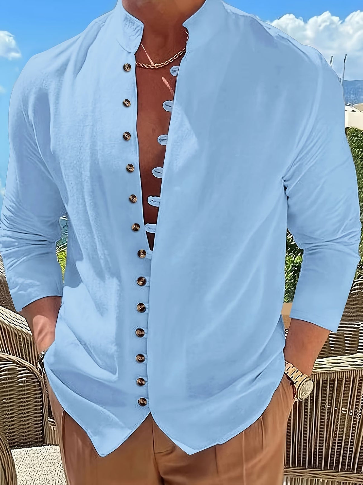 Benedict | Retro Loose Long Sleeve Button-Up Shirt 2