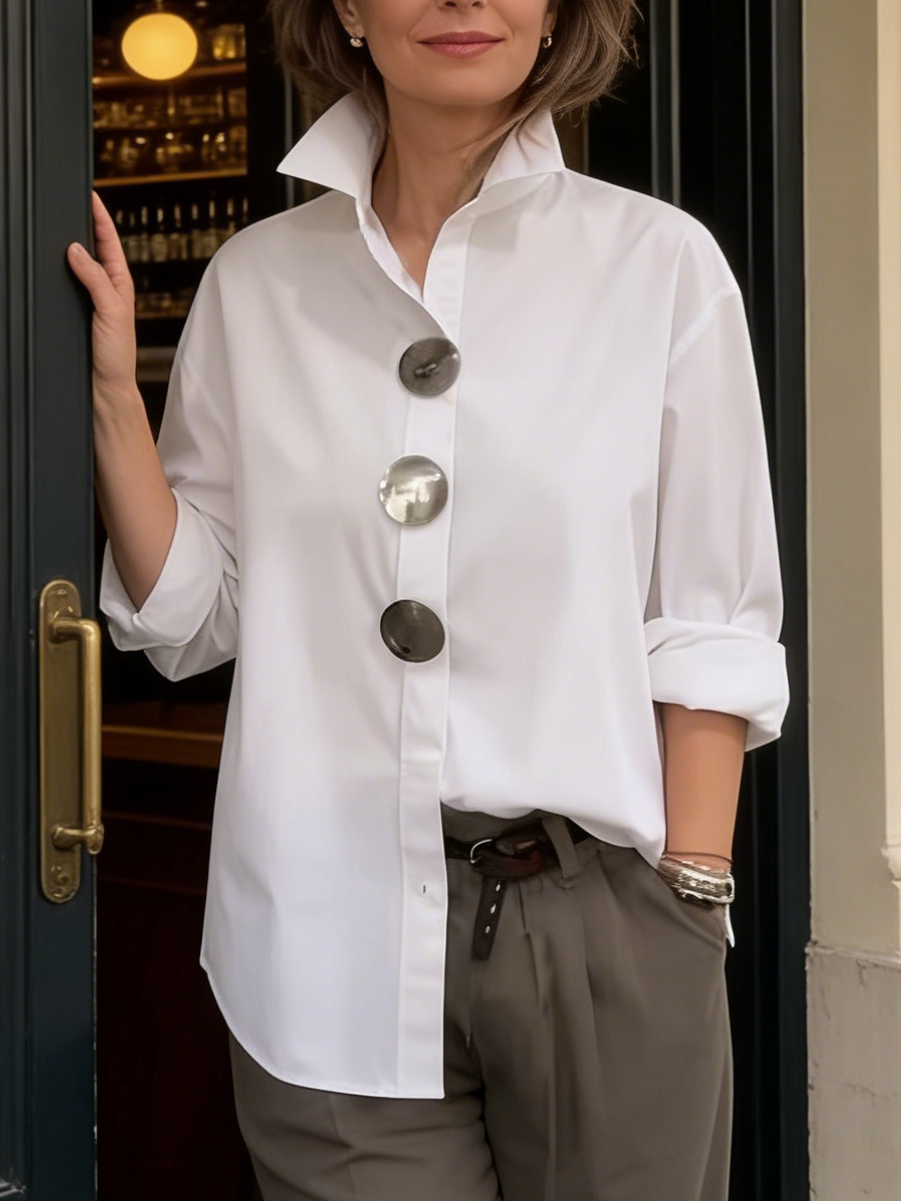 Keira | Stylish Big Button Collar Blouse 4