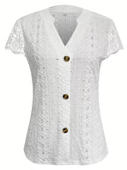 Debbie | Elegant Button V-Neck Shirt 4