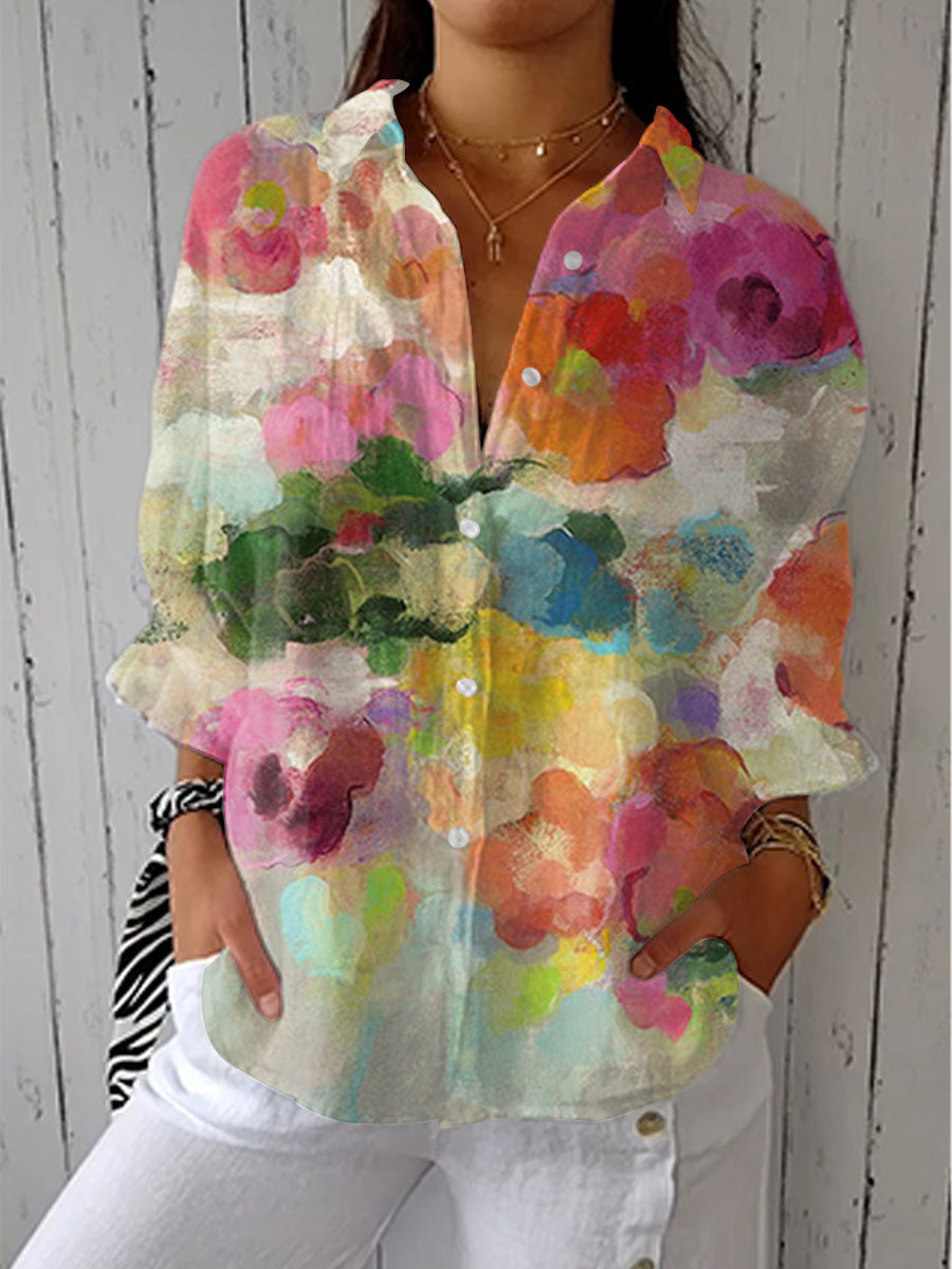 Patricia | Elegant Watercolor Collar Blouse 1