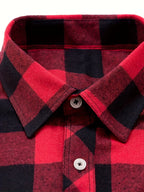 Men's Buffalo Plaid Flannel Shirt Button-Front 10