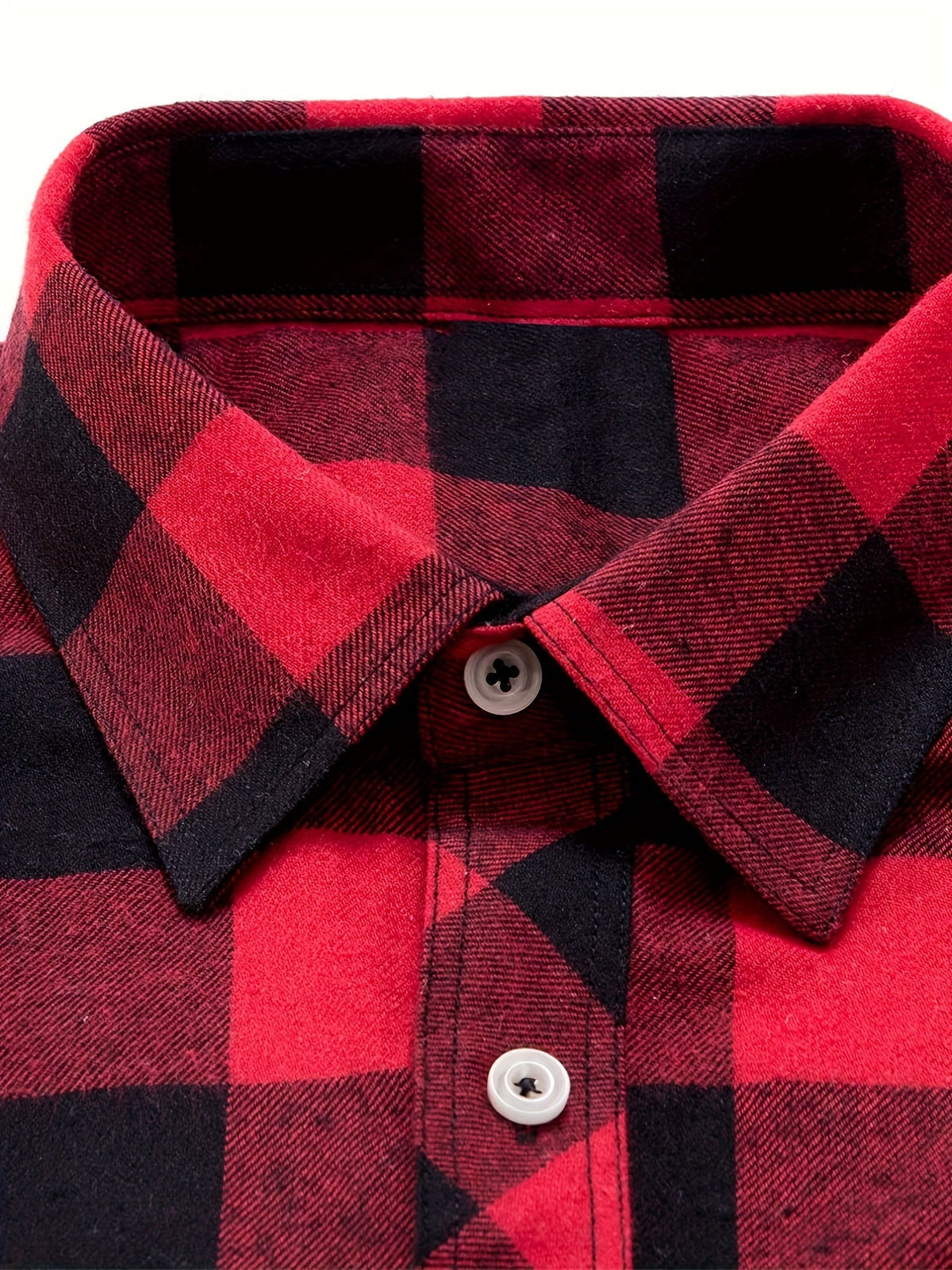 Men's Buffalo Plaid Flannel Shirt Button-Front 10
