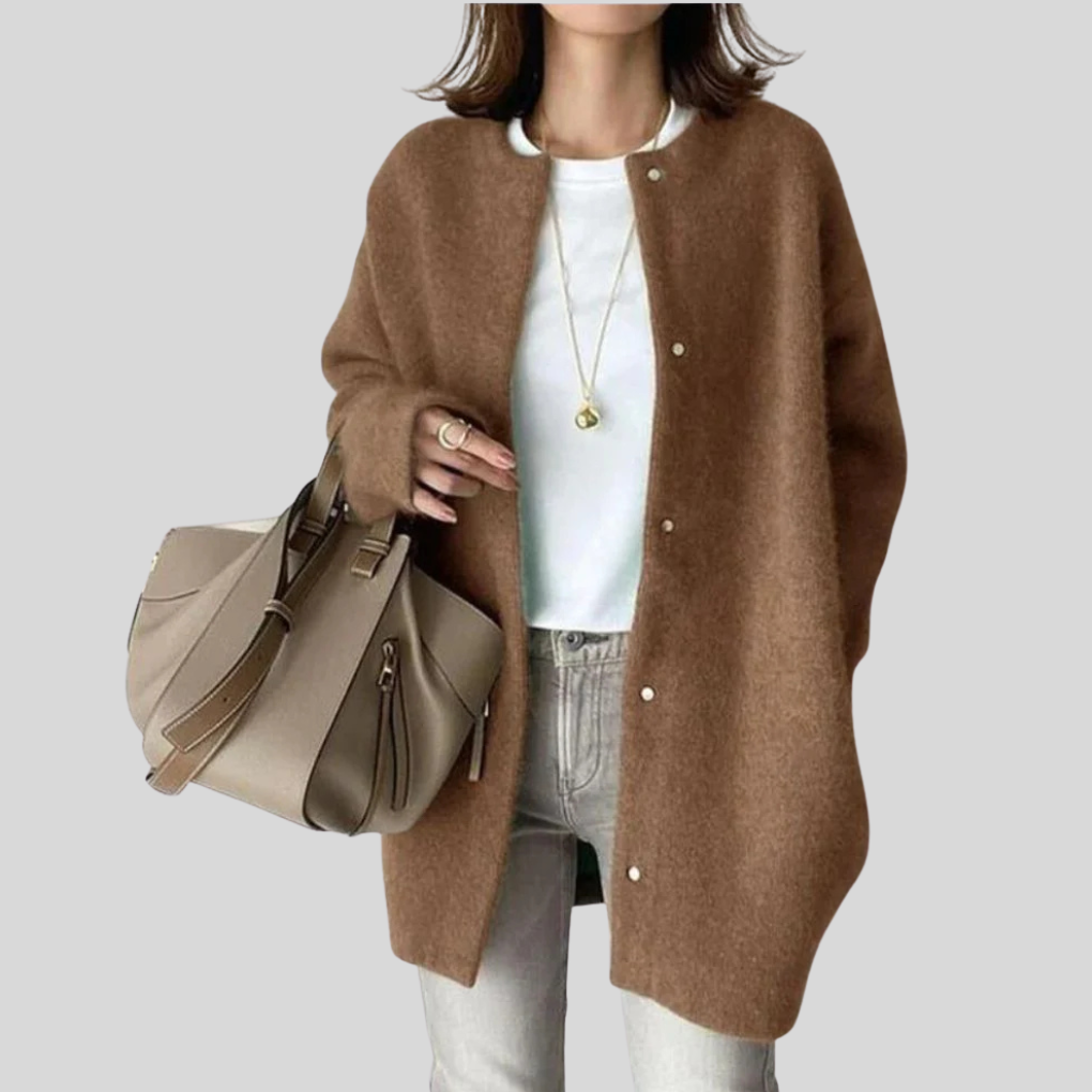 Women's Button-Front Cardigan with Ribbed Cuffs 4