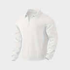 Men's Half-Zip Collared Sweatshirt with Textured Knit 5