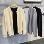 Men's Ribbed Zip-Front Cardigan with Loose Fit 5