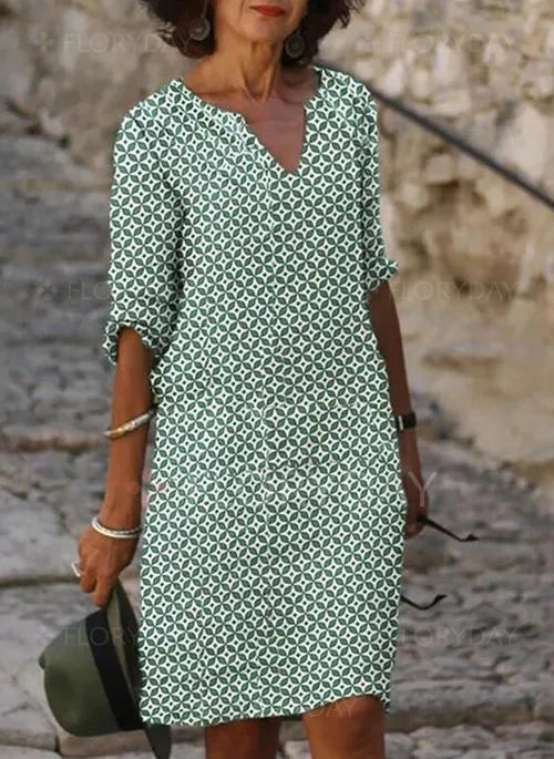 Lavinia | Vintage Split-Neck Summer Dress 1