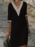 Imelda | Stylish V-Neck Mid Sleeve Dress 1