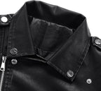 Women's Cropped Biker Jacket with Asymmetric Zip Front 7