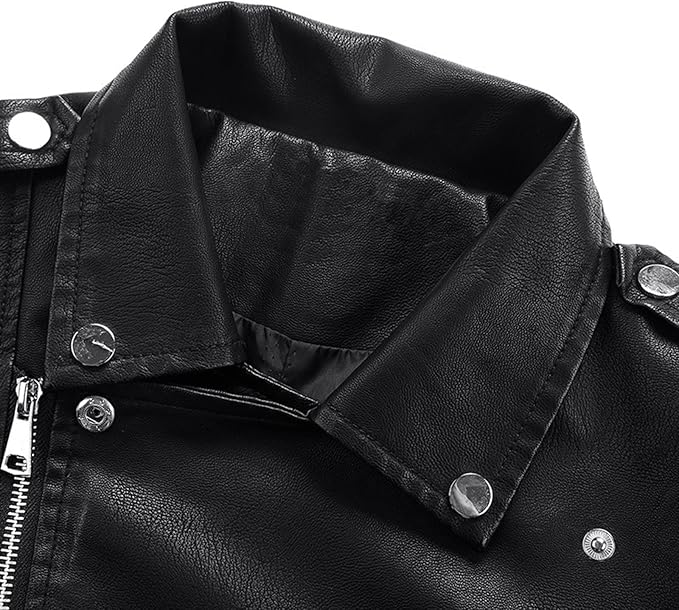 Women's Cropped Biker Jacket with Asymmetric Zip Front 7