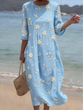 Maxine | Printed Round-Neck Midi Dress 1