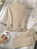 Women's Tailored Blazer Set with Notched Lapel 6