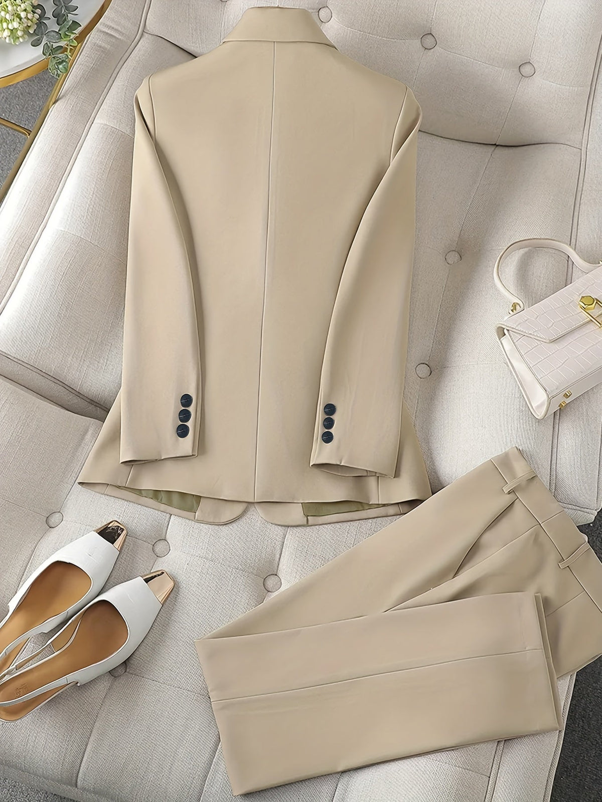 Women's Tailored Blazer Set with Notched Lapel 6