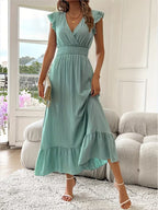 Marcella | Elegant Sleeveless V-Neck Ruffled Dress 1