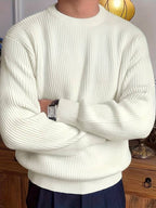 Men's Ribbed Crew Neck Sweater Long Sleeve Pullover 6