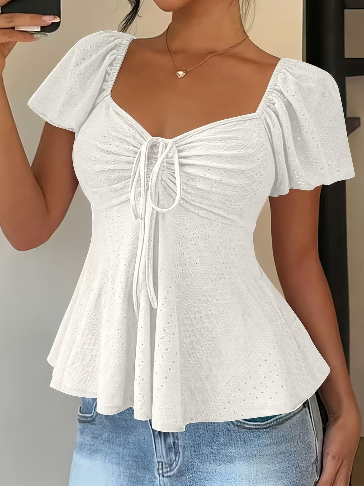 Mariah | Breathable V-Neck Drawstring Top 2