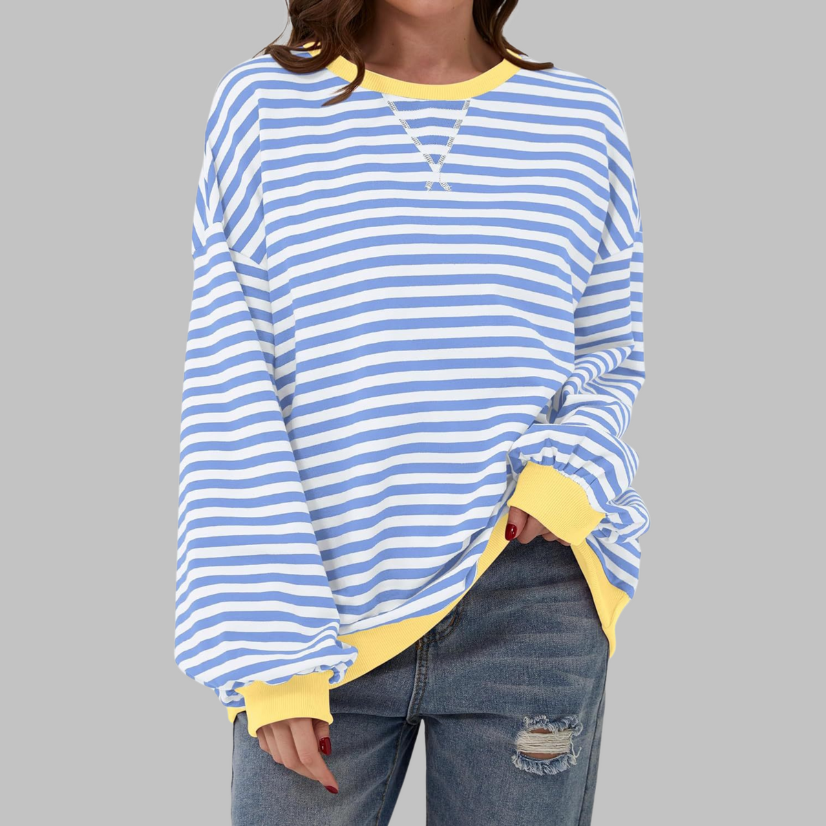 Mireille | Casual Long Sleeve Striped Sweatshirt 6