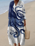 Arabella | Octopus Art Print Casual Dress 1