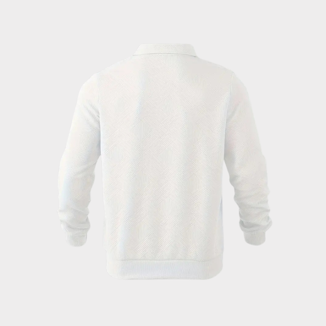 Men's Half-Zip Collared Sweatshirt with Textured Knit 11