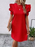 Iona | Elegant Puff Sleeves and Cinched Waist Dress 1