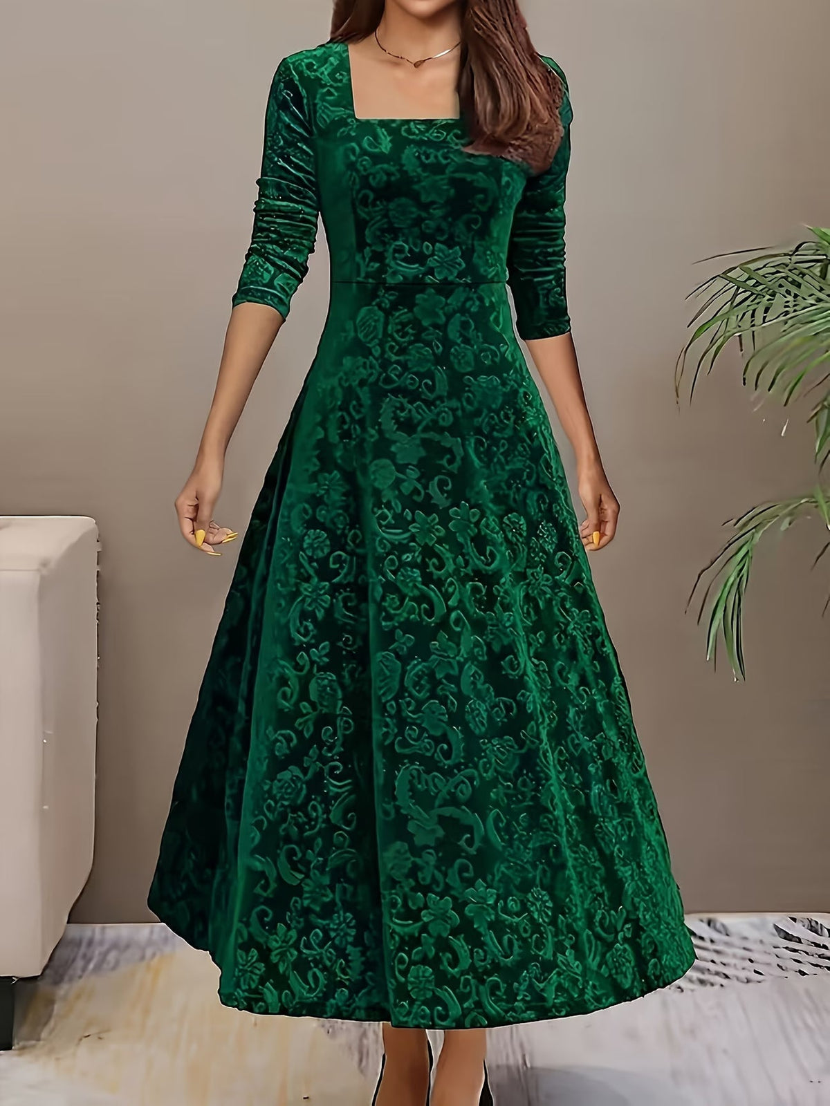 Renata | Elegant Mid Sleeve Floral Dress 5