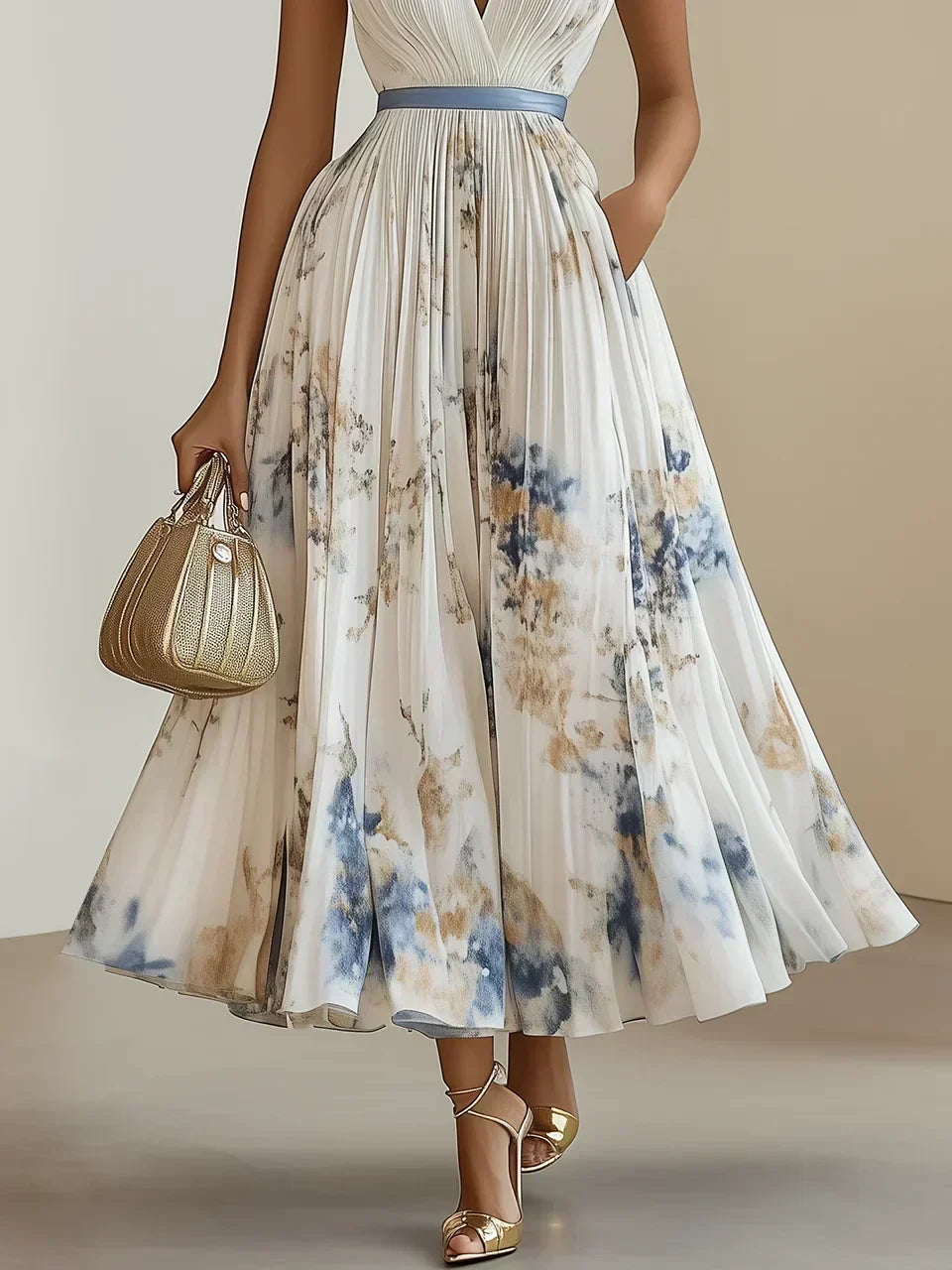 Molly | Elegant Sleeveless Long V-Neck Dress 3