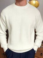 Men's Ribbed Crew Neck Sweater Long Sleeve Pullover 5