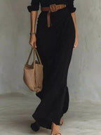 Verity | Elegant Belted Long Sleeve Maxi Dress 6