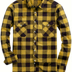 Men's Buffalo Plaid Flannel Shirt Button-Front 7