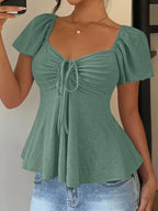 Mariah | Breathable V-Neck Drawstring Top 6