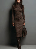 Maisie | Elegant Suede High Neck Dress 1
