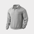 Men's Half-Zip Collared Sweatshirt with Textured Knit 3