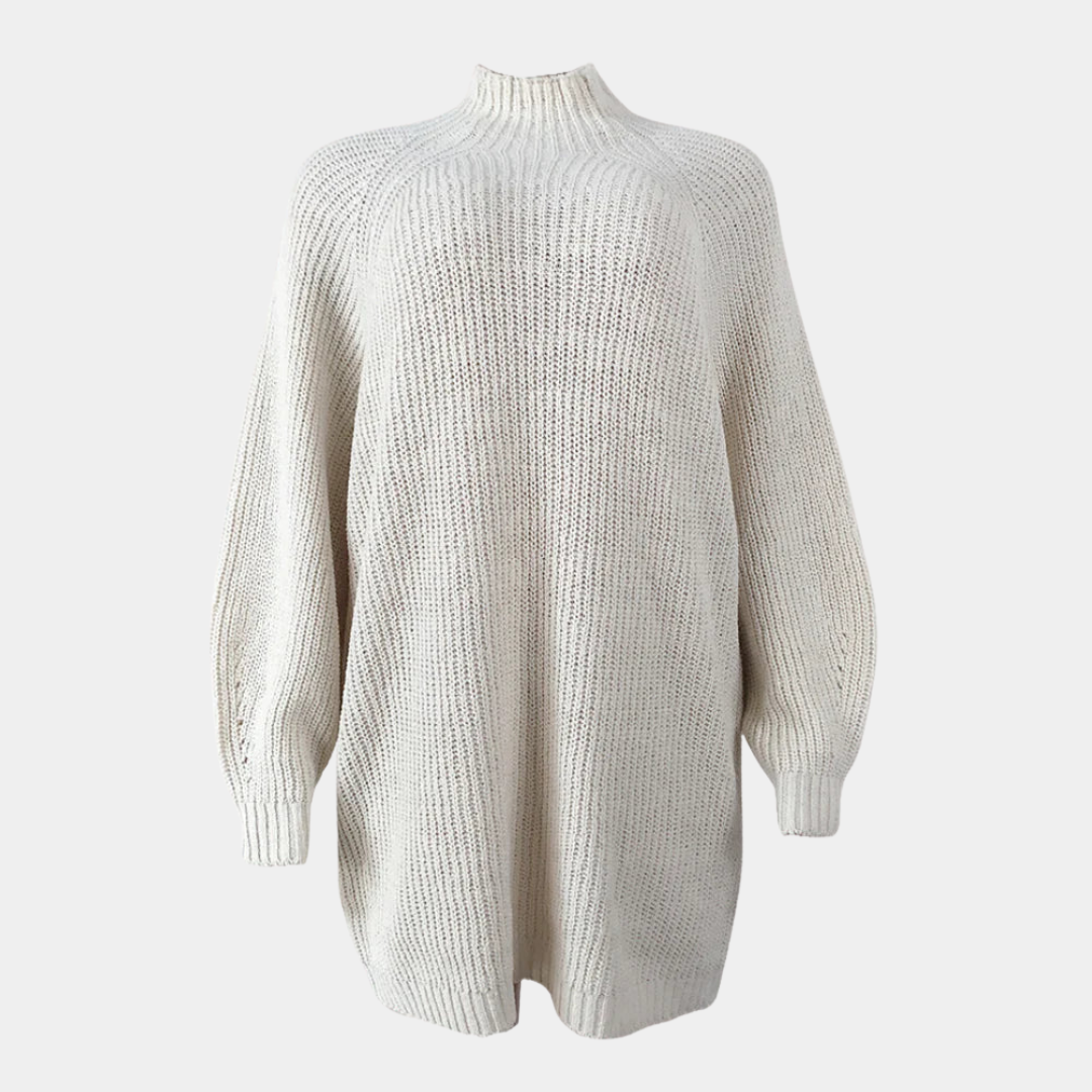 Women's Oversized Sweater with Ribbed Cuffs and Hem 7
