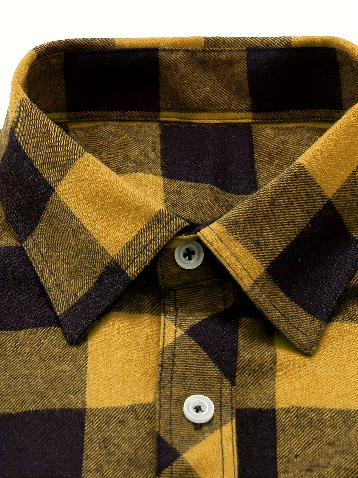 Men's Buffalo Plaid Flannel Shirt Button-Front 31