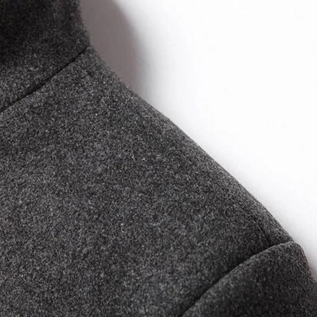 Men's Stand Collar Overcoat with Button Closure 7